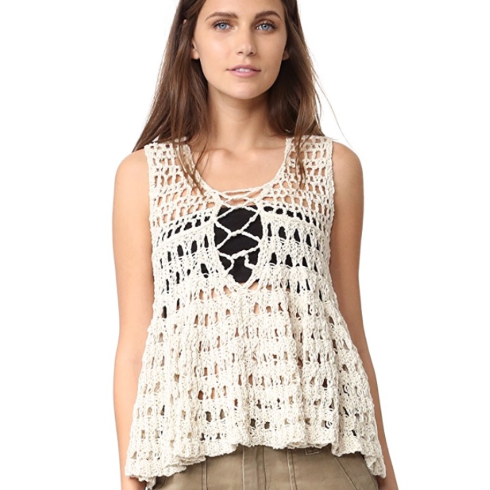 Free People Circles Within Circles Sweater Tank XS